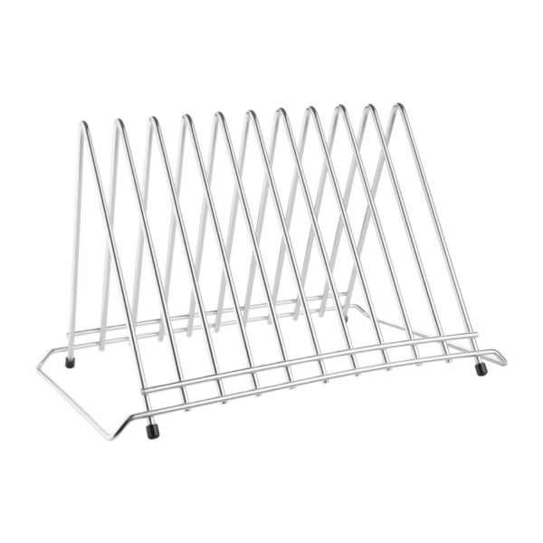 Hygiplas Stainless Steel Heavy Duty Chopping Board Rack - 10 Slots - Image 2