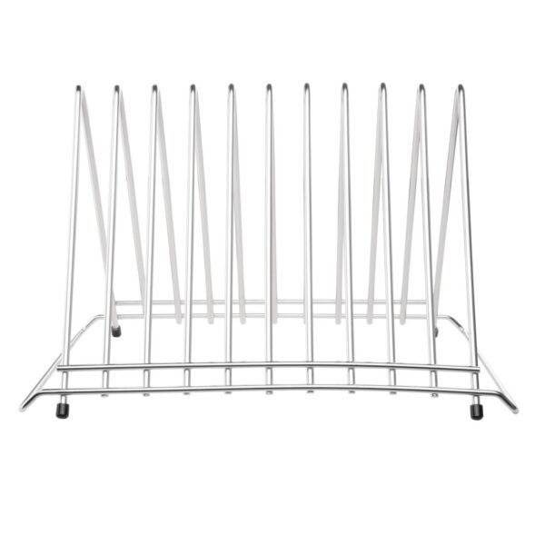 Hygiplas Stainless Steel Heavy Duty Chopping Board Rack - 10 Slots - Image 5
