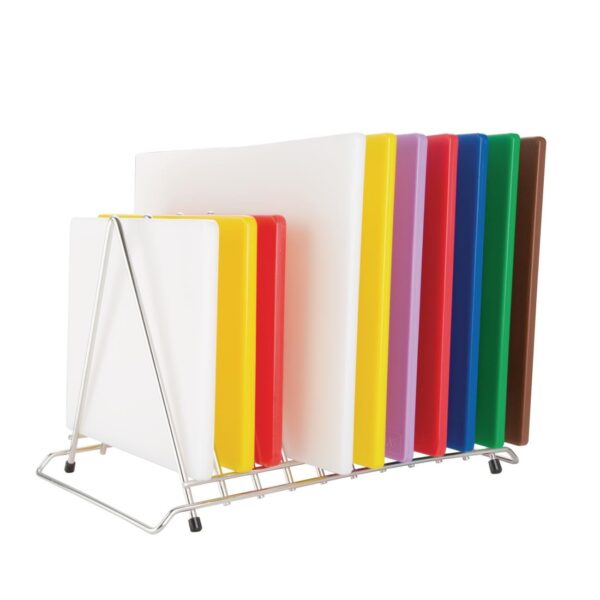 Hygiplas Stainless Steel Heavy Duty Chopping Board Rack - 10 Slots - Image 6