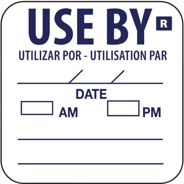 Hygiplas Removable Use by Food Prep Label 1'' (Roll 1000)
