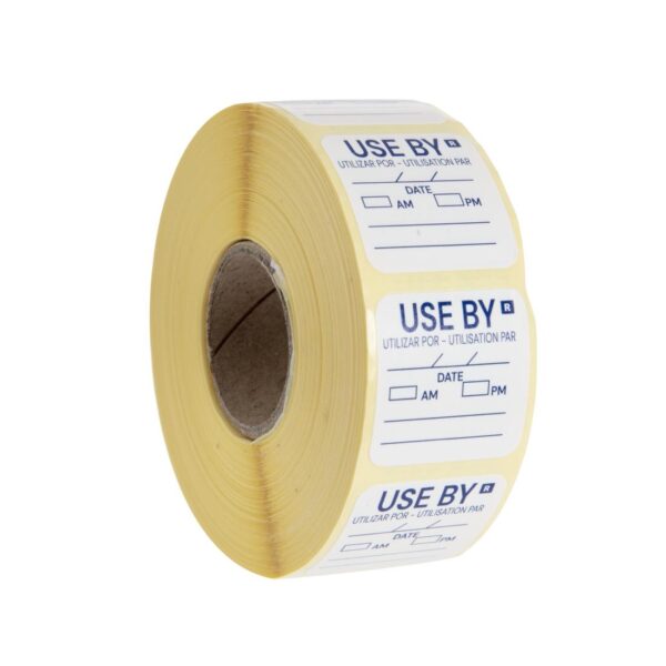 Hygiplas Removable Use by Food Prep Label 1'' (Roll 1000) - Image 3
