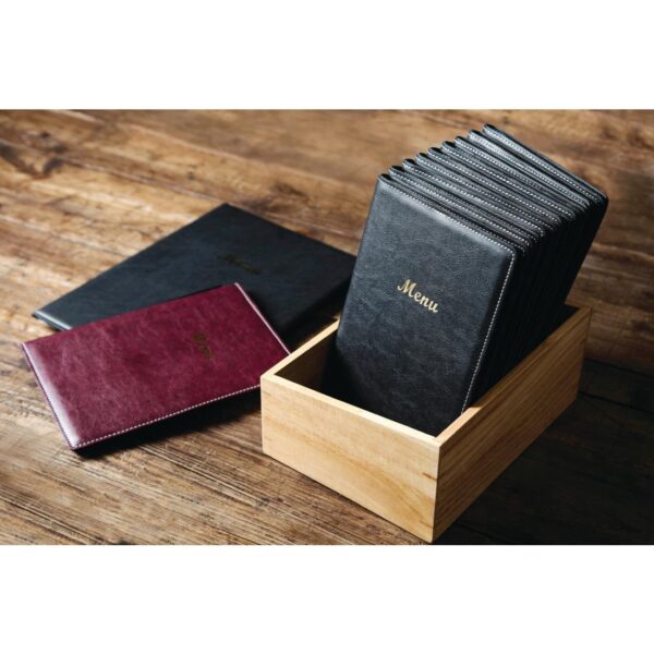 Menu Cover Leatherette Black - A4 - Image 2