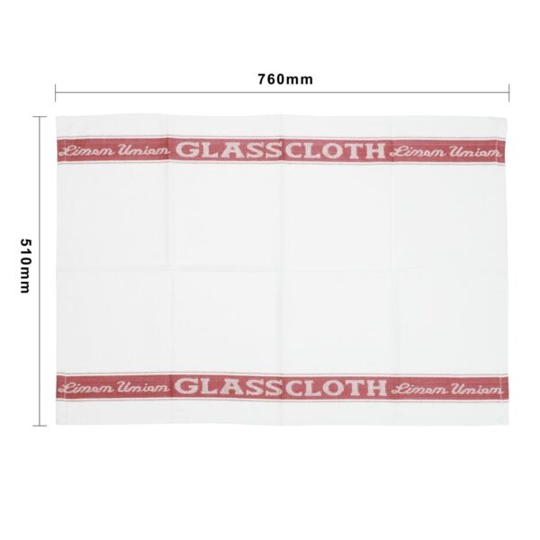 EDLP - Vogue Glass Cloth Linen Union Red Border - 760x510mm - Image 5