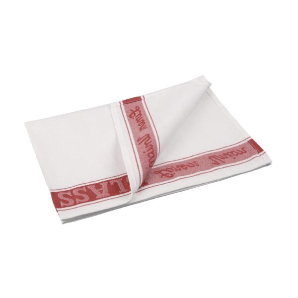 EDLP - Vogue Glass Cloth Linen Union Red Border - 760x510mm