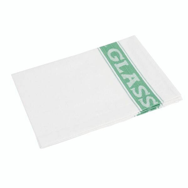 EDLP - Vogue Glass Cloth Linen Union Green Border - 760x510mm - Image 2