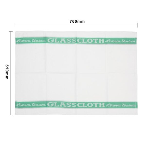 EDLP - Vogue Glass Cloth Linen Union Green Border - 760x510mm - Image 5