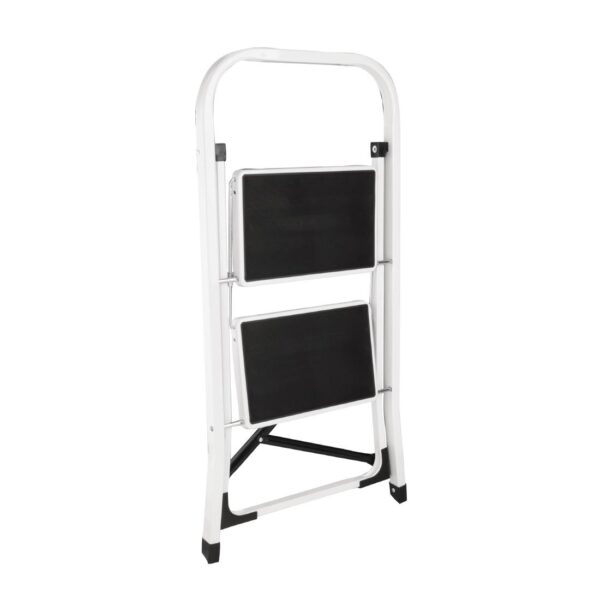 Vogue 2 Tread Folding Step Stool White - 900x470x30mm - Image 2