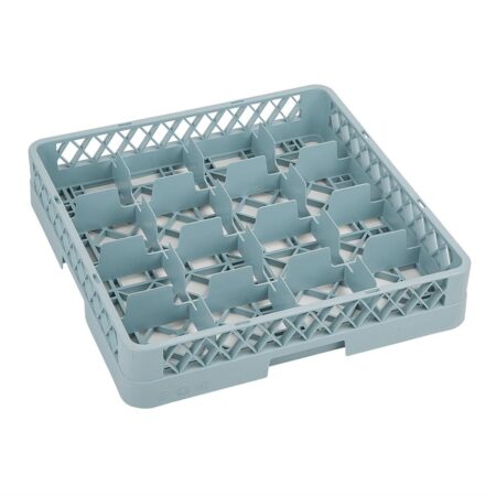 Vogue Glass Dishwasher Rack Grey - 100x500x500mm (16 Compartments)