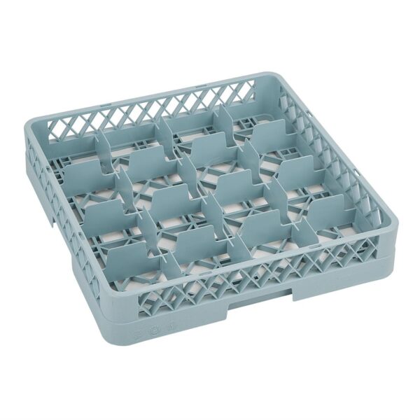 Vogue Glass Dishwasher Rack Grey - 100x500x500mm (16 Compartments)