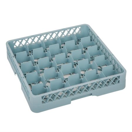 Vogue Glass Dishwasher Rack Grey - 100x500x500mm (25 Compartments)
