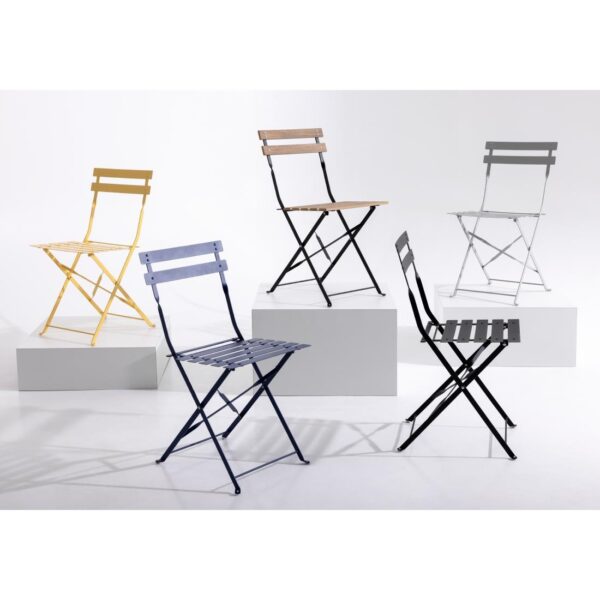 Bolero Black Pavement Style Steel Folding Chairs (Pack 2) - Image 3