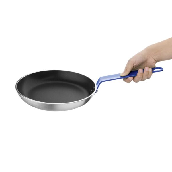 Hygiplas Frypan Aluminium Non-stick Teflon Platinum Plus Blue Handle - 240x40mm - Image 2