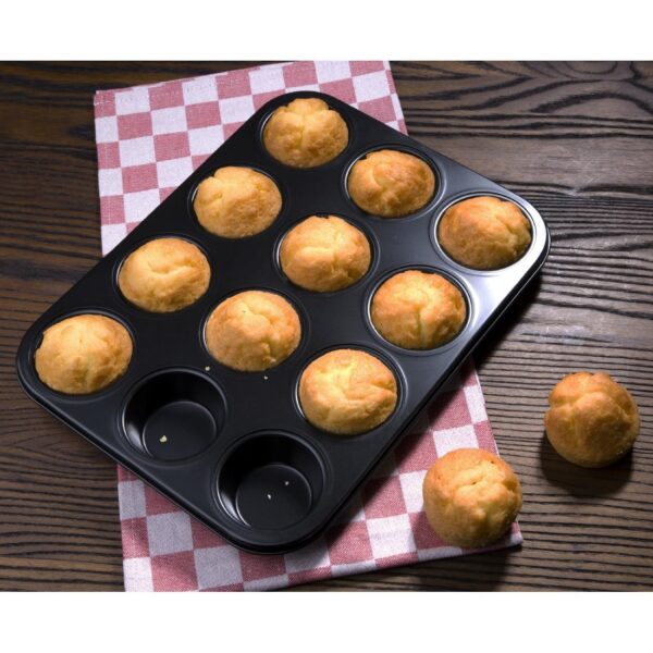 Vogue Non Stick Muffin Tray 12 Cup - 350x270x30mm 13 3/4x10 1/2x1" - Image 2