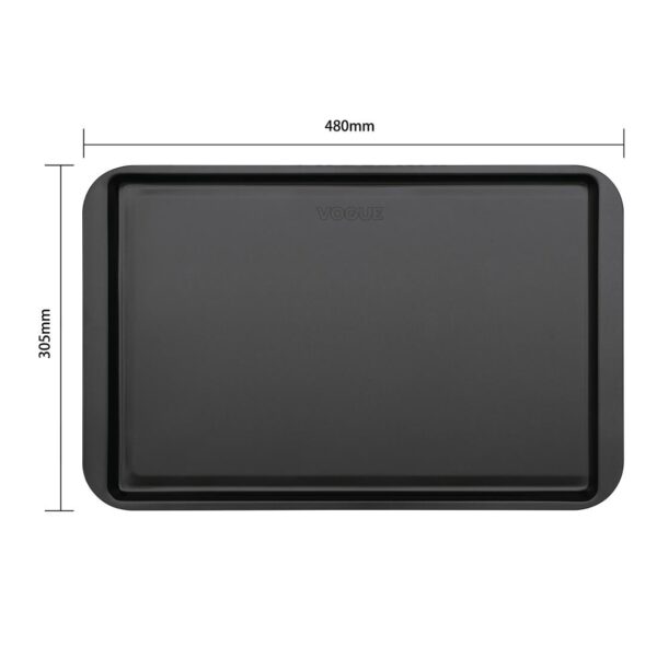 Vogue Baking Tray Non Stick St/St - 480x305x25mm 19x12x1" - Image 4