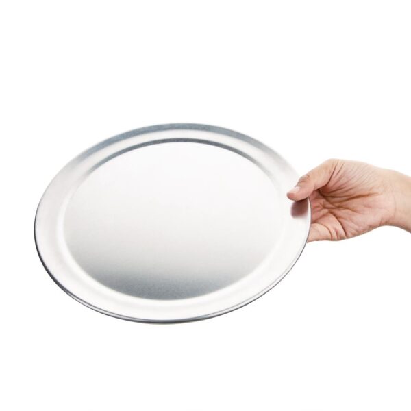 Vogue Pizza Tray Wide Rim Aluminum - 255mm - Image 3