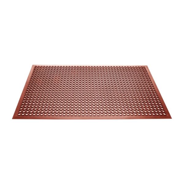 Jantex Rubber Grease-resistant Anti-Fatigue Mat Red - 900x1500mm 35 1/2x 59" - Image 2
