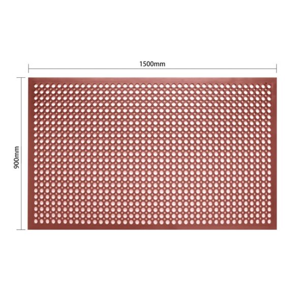 Jantex Rubber Grease-resistant Anti-Fatigue Mat Red - 900x1500mm 35 1/2x 59" - Image 5