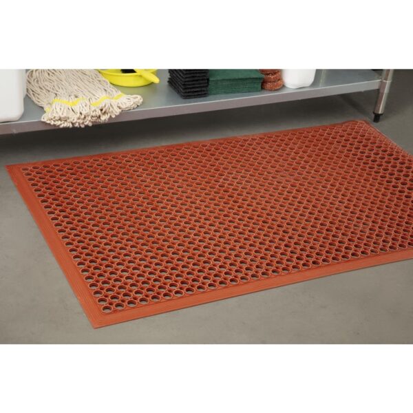 Jantex Rubber Grease-resistant Anti-Fatigue Mat Red - 900x1500mm 35 1/2x 59" - Image 7