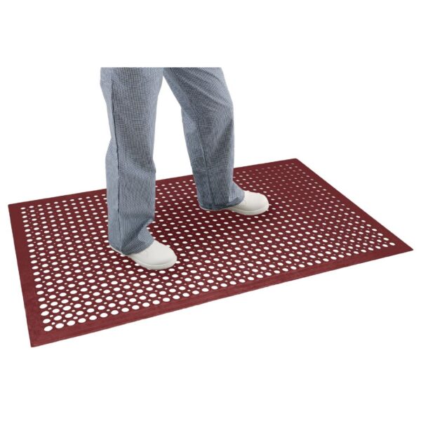 Jantex Rubber Grease-resistant Anti-Fatigue Mat Red - 900x1500mm 35 1/2x 59" - Image 9