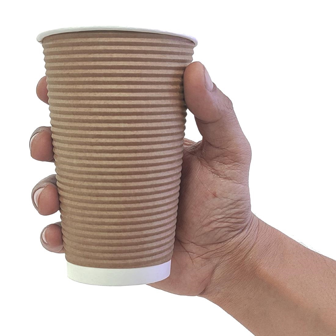 Fiesta Recyclable Hot Cup Ripple Wall Kraft 16oz (Box 500) - Image 6