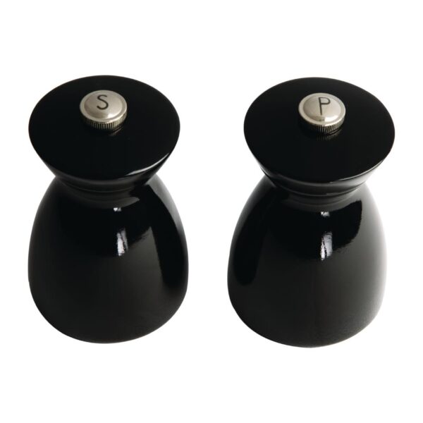 Olympia dark wood salt and pepper mill set black - Image 4