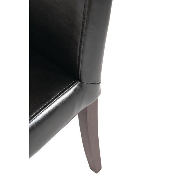 Bolero Faux Leather Dining Chair (Black) (Pack 2) - Image 7