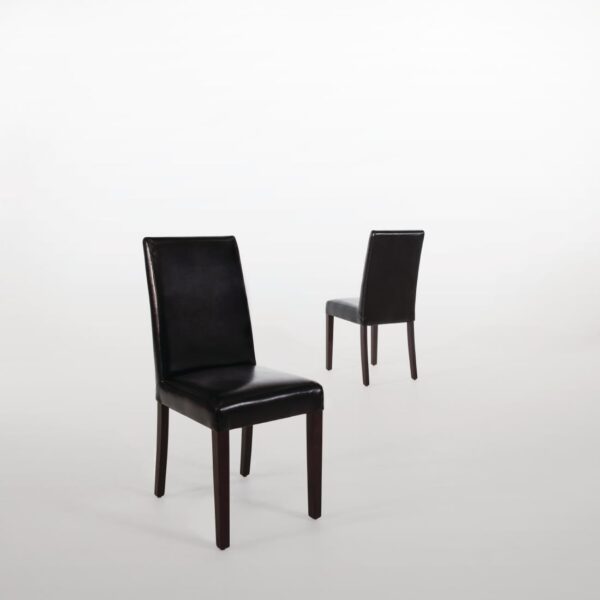 Bolero Faux Leather Dining Chair (Black) (Pack 2) - Image 8