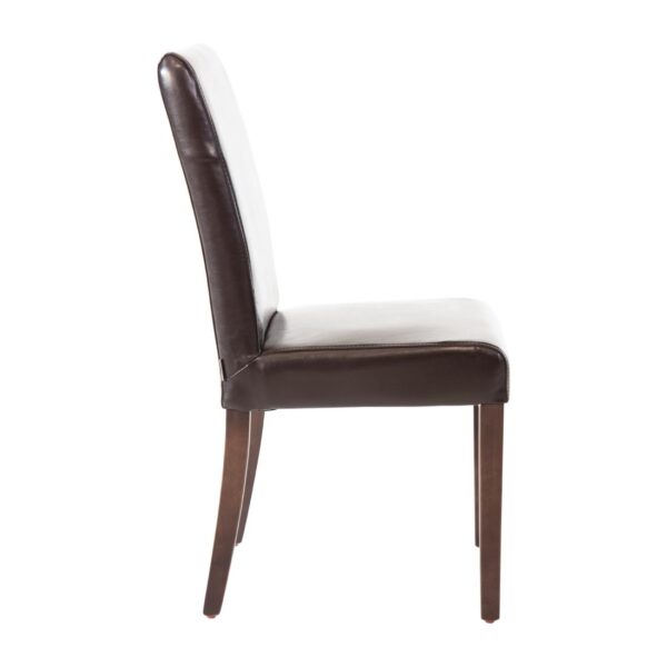 Bolero Faux Leather Dining Chair (Dark Brown) (Pack 2) - Image 5