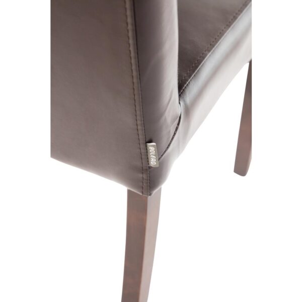 Bolero Faux Leather Dining Chair (Dark Brown) (Pack 2) - Image 7