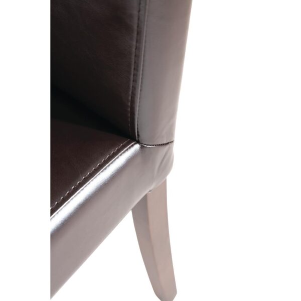 Bolero Faux Leather Dining Chair (Dark Brown) (Pack 2) - Image 8