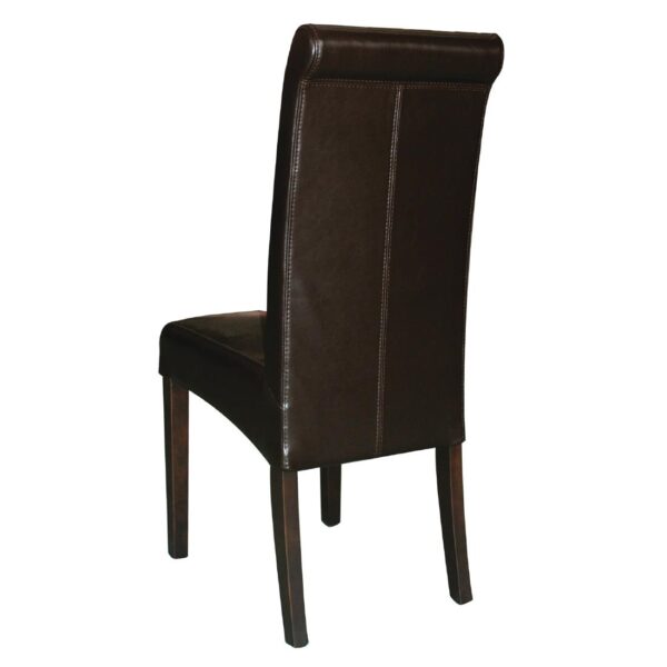 Bolero Curved Back Leather Chair (Dark Brown) (Pack 2) - Image 2