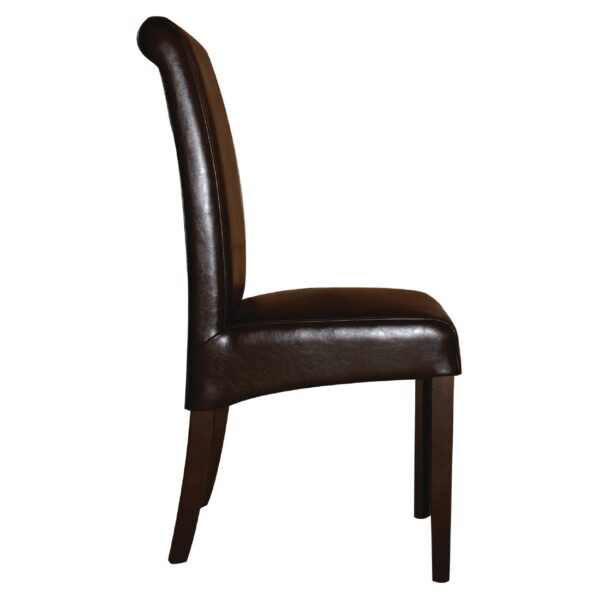Bolero Curved Back Leather Chair (Dark Brown) (Pack 2) - Image 3