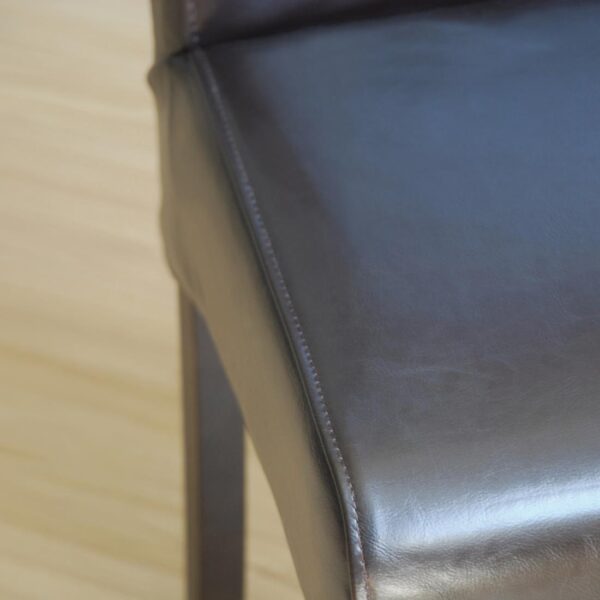 Bolero Curved Back Leather Chair (Dark Brown) (Pack 2) - Image 4