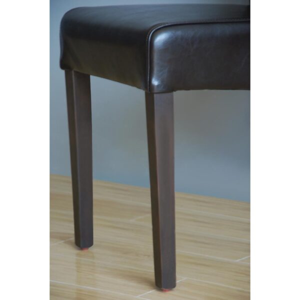 Bolero Curved Back Leather Chair (Dark Brown) (Pack 2) - Image 6