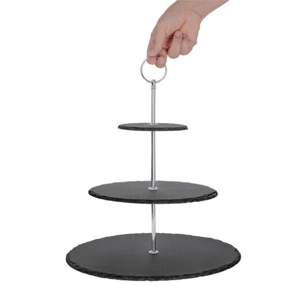 Olympia Slate Etagere - 3 Tier 300mm dia - Image 2