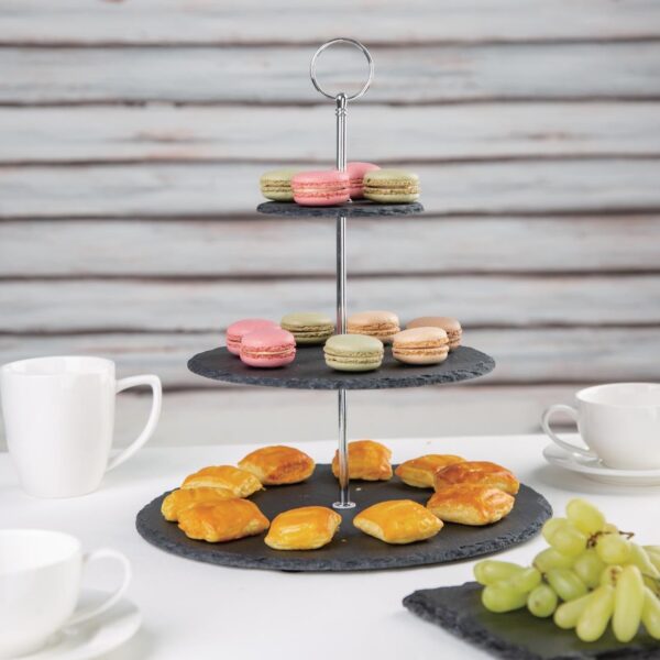 Olympia Slate Etagere - 3 Tier 300mm dia - Image 4