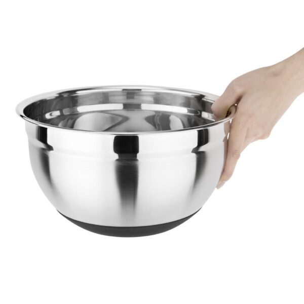 Vogue Mixing Bowl St/St with Silicone Base - 5Ltr 169fl oz - Image 4