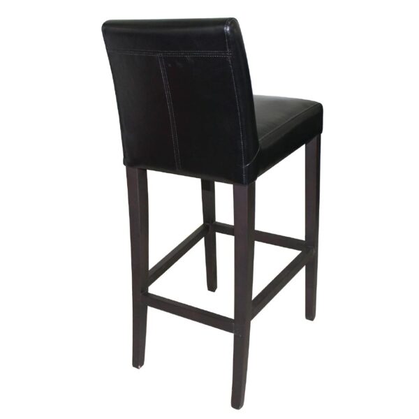 Bolero Black Faux Leather High Bar Stool with Full Back - Image 2