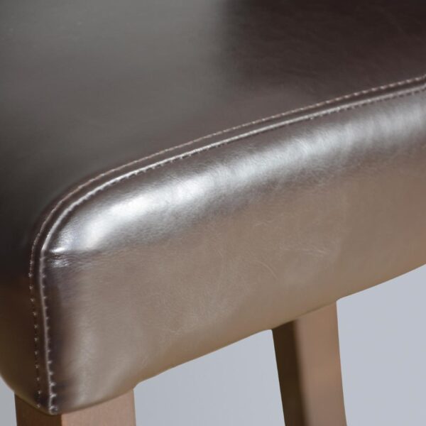 Bolero Black Faux Leather High Bar Stool with Full Back - Image 4