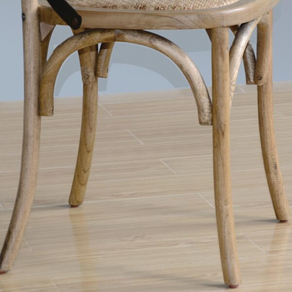 Bolero Wooden Dining Chair with Metal Cross Backrest (Box 2) Natural Finish - Image 6