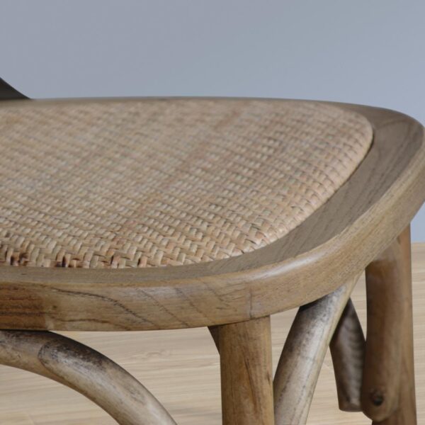 Bolero Wooden Dining Chair with Metal Cross Backrest (Box 2) Natural Finish - Image 7