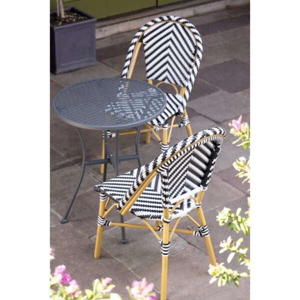 Bolero Parisian Style Wicker Side Chair Black (Box 2) - Image 9