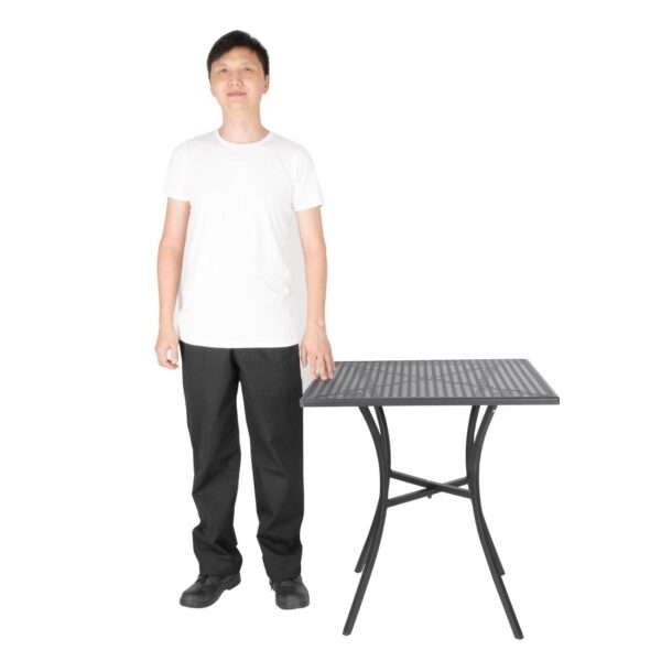 Bolero Black Steel Patterned Bistro Table 700mm Square - Image 6