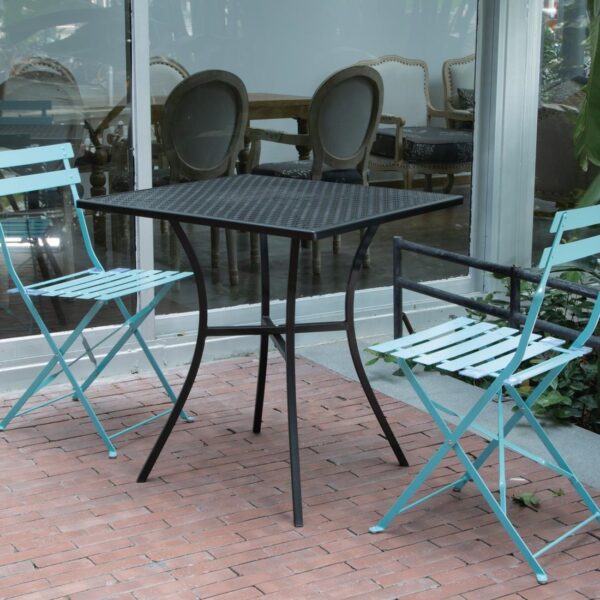 Bolero Black Steel Patterned Bistro Table 700mm Square - Image 7