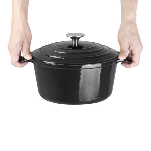 Vogue Round Casserole Black - 4Ltr 235mm - Image 7