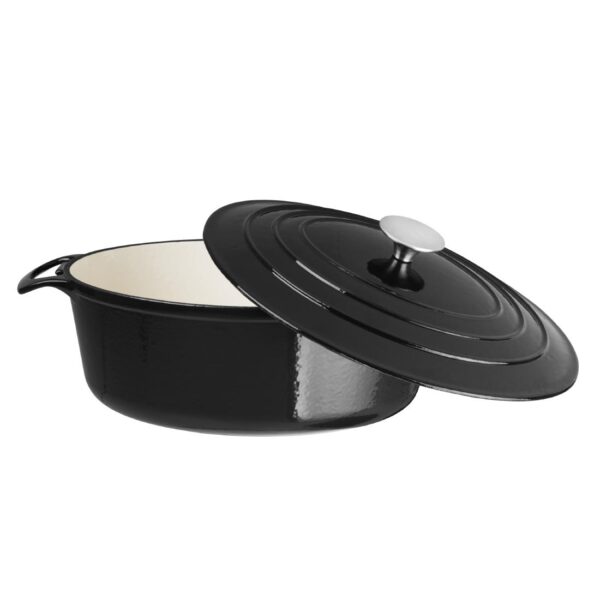 Vogue Oval Casserole Black - 5Ltr 110h x 243w x 295mm d - Image 4