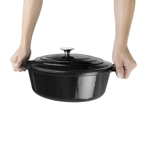 Vogue Oval Casserole Black - 5Ltr 110h x 243w x 295mm d - Image 5