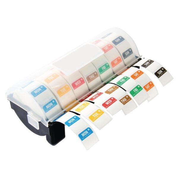 Hygiplas Day of the week Dissolvable labels starter Kit 1'' (inc Dispenser) - Image 2