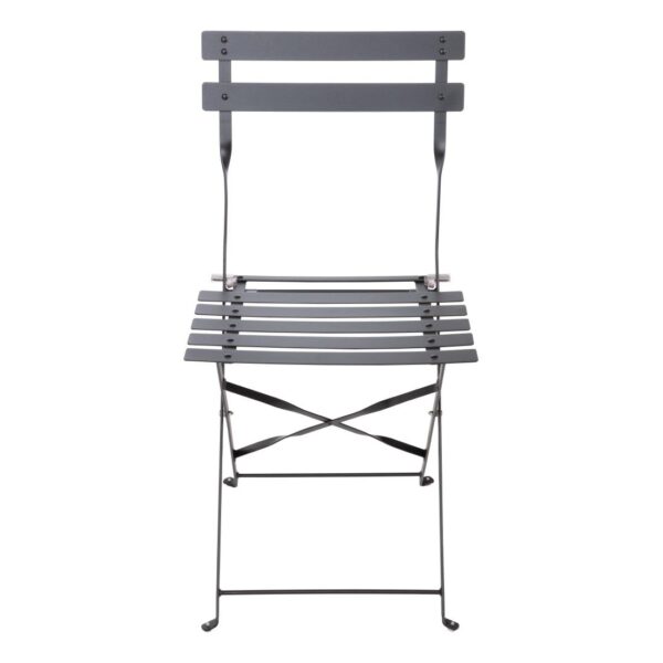 Bolero Black Pavement Style Steel Folding Chairs (Pack 2) - Image 4