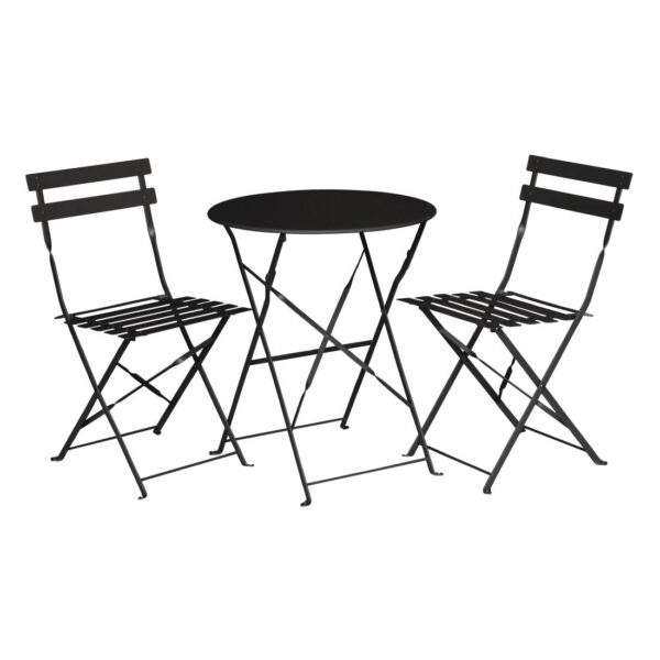 Bolero Black Pavement Style Steel Table 600mm Round - Image 2